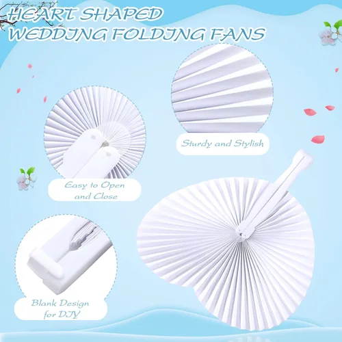 Miniatura 4 de Blulu Paquete de 60 abanicos de mano plegables de papel decorativo para boda, ventilador plegable de mano, decoración china y japonesa, a granel