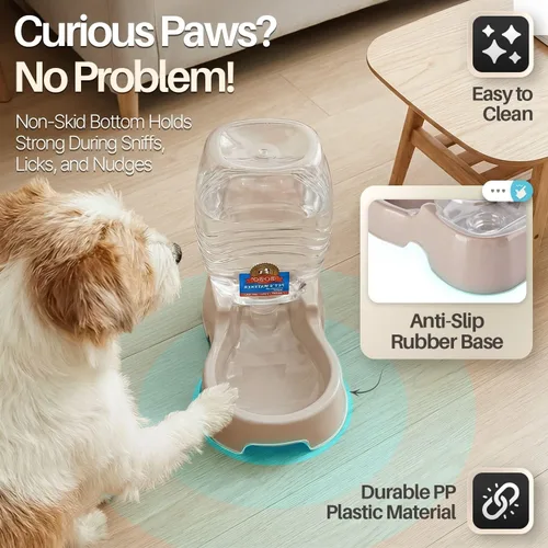 Miniatura 4 de Dispensador automático de agua Flexzion por gravedad para mascotas para gato y perro - Dispensador de agua recargable automático antideslizante