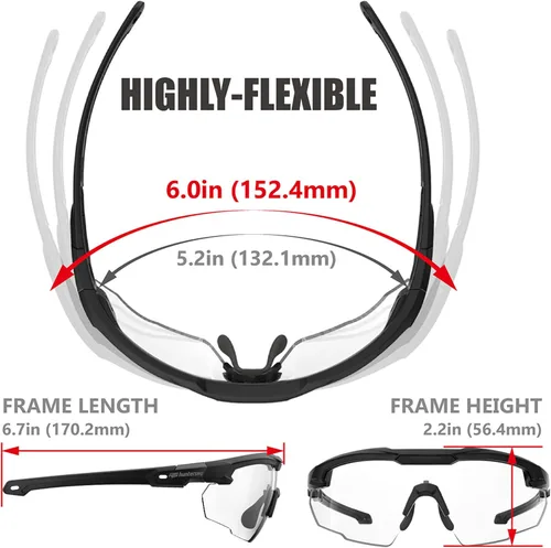Miniatura 7 de HTS HUNTERSKY Gafas de tiro tácticas balísticas ANSI Z87+UV400 gafas protectoras Negro Claro