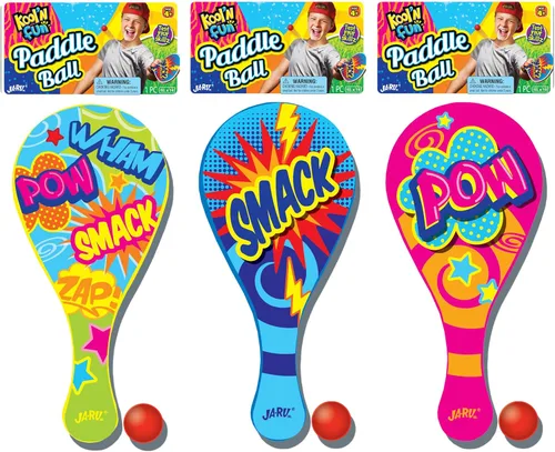 Kool N' Fun - Bola de remo de plástico con cuerda adjunta (1 pala) por JARU. Juguetes clásicos retro para niños y adultos, niños y niñas. Juego de