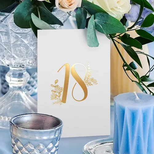 Miniatura 3 de Sweetzer & Orange - Números de mesa dorados para bodas – 1 a 25 elegantes tarjetas de mesa para bodas, bar mitzvah, decoraciones de quinceañera