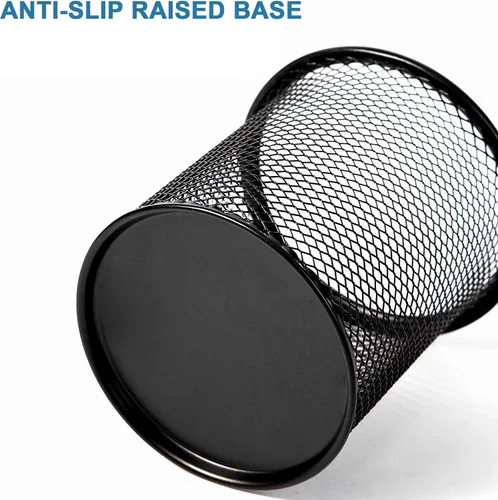 Miniatura 4 de SAYEEC Soporte para bolígrafo para escritorio, de malla de alambre, portavasos, soporte de metal para brochas de maquillaje, organizador
