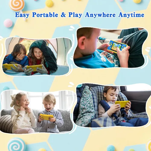 Miniatura 7 de JJFUN Consola de juegos portátil para niños: pantalla de 3.2 pulgadas, 168 juegos clásicos integrados, Plug & Play en la televisión, recargable,