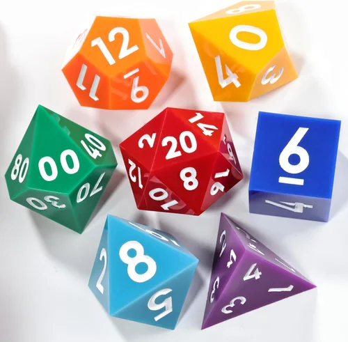 Miniatura 16 de Mini Planet Poliédrico MTG Sharp Edge Liquid Core Dungeons and Dragons RPG Resina Hecho a Mano 7Pcs DND Juego de dados
