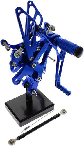 Miniatura 10 de Reposapiés de motocicleta ajustable de aluminio para Yamaha YZF R6 1999 2000 2001 2002 (negro)