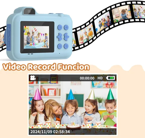 Miniatura 5 de Cámara para Niños con Impresión Instantánea, Regalos de Cumpleaños de Navidad, Juguetes para Niñas y Niños de 4 5 6 7 8 9 10 11 12 Años de Edad, Azul