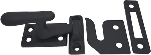 Miniatura 6 de QCAA Cerradura de ventana abatible de latón macizo, pequeño, negro mate, paquete de 2 Mate negro