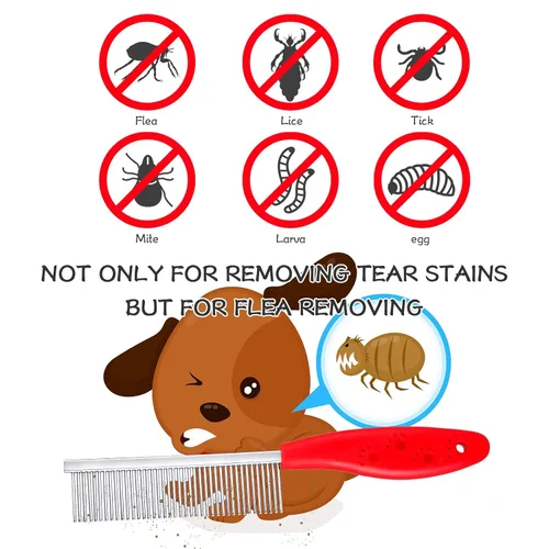 Miniatura 5 de Kit de aseo para mascotas de 4 piezas - peines para desenredar, cepillo de alambre y peine de acero para quitar nudos y pelo de perros, gatos