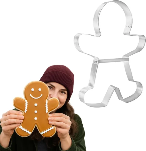 Miniatura 5 de Cortadores de galletas Foose extra grandes XL de hombre de jengibre con abrazadera, cortador de galletas de 8.5 pulgadas, fabricado en Estados