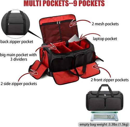 Miniatura 22 de Bolsa de deporte para zapatos de viaje, bolsa de lona para hombres y mujeres, gimnasio, deporte, equipaje, bolsa de transporte, divisor de bolsa
