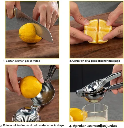 Miniatura 6 de Exprimidor de limón, exprimidor de limón, exprimidor de cítricos de mano, prensa de mano de limón de metal, herramienta de barra exprimidora