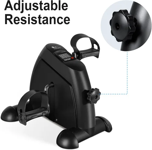 Miniatura 3 de Mini Exercise Bike, himaly Under Desk Bike Pedal Exerciser Portable Foot Cycle Arm & Leg Peddler Machine with LCD Screen Displays Negro