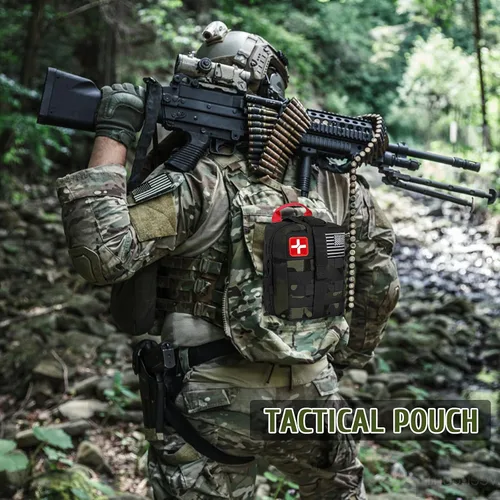 Miniatura 5 de ABPIR Kit de primeros auxilios de supervivencia, 170 piezas, kit de trauma con equipo esencial de supervivencia, suministros médicos de emergencia