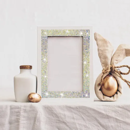 Miniatura 7 de 6 rollos de cinta de diamantes de imitación autoadhesiva con diamantes de imitación de 0.079 pulgadas (0.079 in) para manualidades, decoración de AB