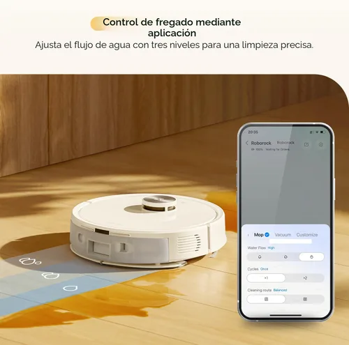 Miniatura 5 de roborock Q7 M5 Robot que aspira y trapea, succión HyperForce de 10,000 Pa, aspiradora robótica, sistema dual anti-enredo, trapeo controlado por