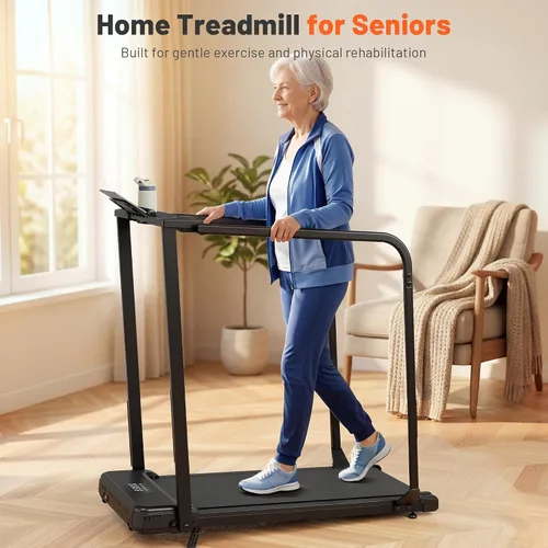 Miniatura 9 de Walking Pad Treadmill for Seniors with Handrails - Treadmills with Incline for Seniors at Home, Recovery Walking Machine with Remote Control, LED