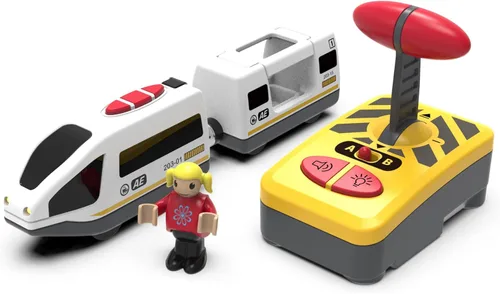 Miniatura 2 de Accesorios de tren de madera de la estación de policía y el tren de control remoto se adapta al juego de pista de madera para niños pequeños