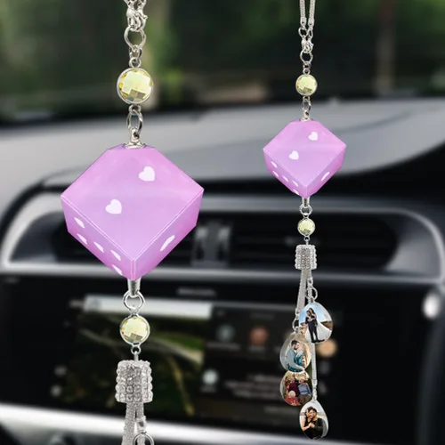 Miniatura 17 de Accesorios de coche colgantes de cristal con foto personalizada para mujeres y hombres, imágenes personalizadas para espejo retrovisor del Style 17