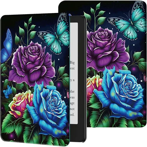Miniatura 14 de Funda para Kindle de 6 pulgadas (11.ª generación, versión 2024/2022) delgada de piel sintética, ajustable, multiángulo, Smart Shell con función