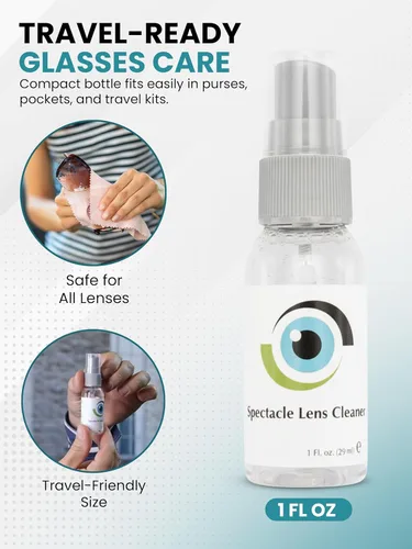 Miniatura 5 de SPORTS WORLD VISION Spray limpiador de lentes para gafas, 3 x 1.0 fl oz (1 fl oz), limpiador de lentes sin alcohol, apto para todos