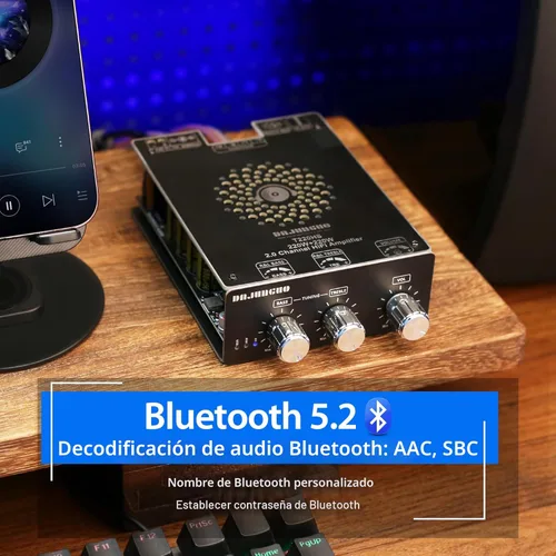 Miniatura 5 de Tablero amplificador de audio de 440 W con control de agudos y graves, chips TPA3251, CC 12-36V, entradas Bluetooth 5.2 y AUX, placa AMP estéreo