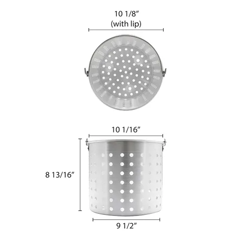 Miniatura 2 de Thunder Group ALSKBK003 - Cesta de vapor para 20 cuartos de galón ALSKSP004 perforada