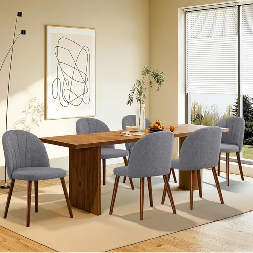Miniatura 38 de Juego de 4 sillas de comedor de terciopelo, sillas de comedor modernas tapizadas de mediados de siglo, silla de acento sin brazos con patas doradas