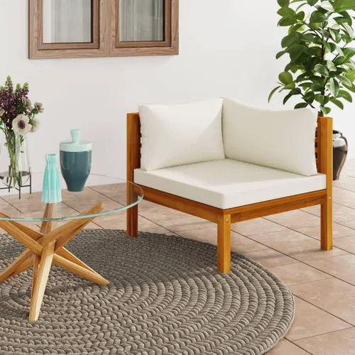 Miniatura 15 de Sofá de salón seccional con cojín gris oscuro, madera de acacia maciza para sala de estar, apartamento, dormitorio y oficina