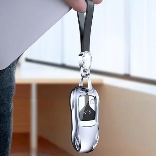 Miniatura 5 de Funda de metal de aleación de zinc para llavero compatible con Audi A6 A7 A8 Q8 SQ8 E-Tron S6 S7 RS6 Q7 Smart Key Fob Cover Cover Shell Shell