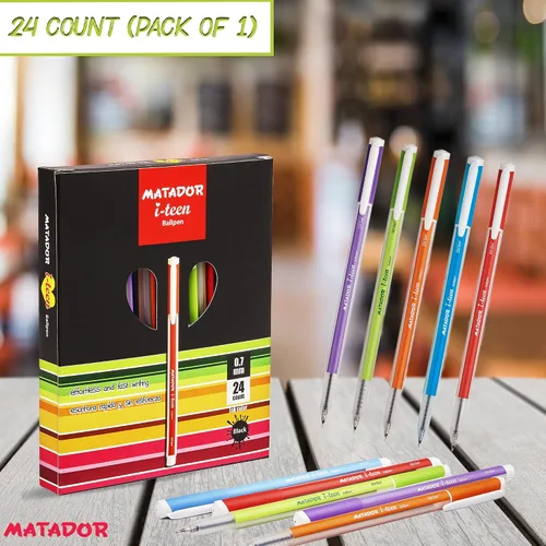 Miniatura 5 de Matador i-teen - Bolígrafo de punta fina (0.028 in), tinta negra, un diseño elegante y encantador, ofrece líneas fuertes y vívidas, 24