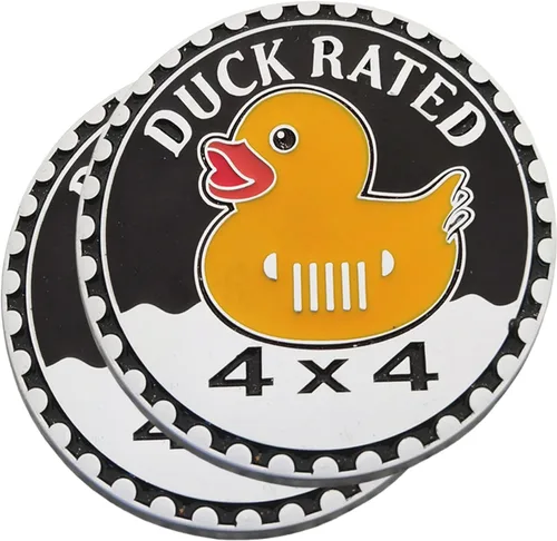 Miniatura 12 de 2 piezas de emblema de coche Boobie Rated, emblema automotriz metálico 4 x 4, emblemas de coche redondos de metal 3D, pegatinas de emblema de coche