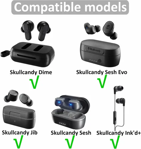Miniatura 2 de 12 pares de almohadillas compatibles con auriculares intraurales Skullcandy, accesorios de silicona flexible de repuesto compatibles con Skullcandy