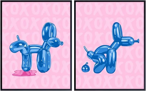 Bonito Juego de Baño Rosa Azul 11x14 - Arte de Pared de Baño Funky Indie Moderno Preppy Divertido Decoraciones - Decoración de Baño Pequeño Estética