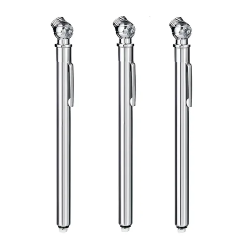 PINKJOY - Medidor de presión de neumáticos tipo lápiz (10-75 PSI) Cuerpo de acero inoxidable y boquilla de metal 3 mediciones para vehículos