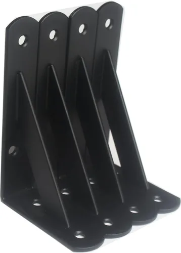 Miniatura 66 de Paquete de 16 soportes de estante resistentes negros de 20 pulgadas de largo x 12 pulgadas de alto con tornillos, soportes de estante de metal