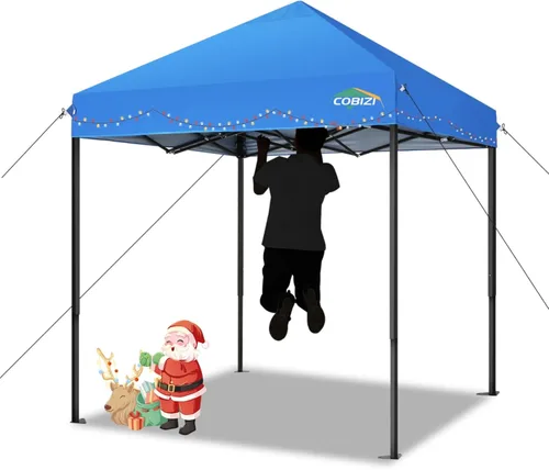 COBIZI Tienda de campaña desplegable de 6.6 x 6.6 pies, toldo resistente fácil de instalar para todo tipo de clima, impermeable, para exteriores,