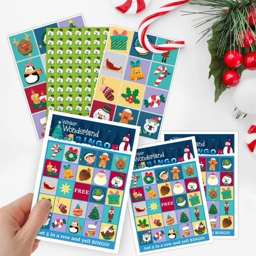 Miniatura 3 de Juegos de fiesta de bingo de Navidad, juegos de fiesta de Navidad para familiares y amigos, 24 jugadores, suministros de fiesta de Navidad, regalos