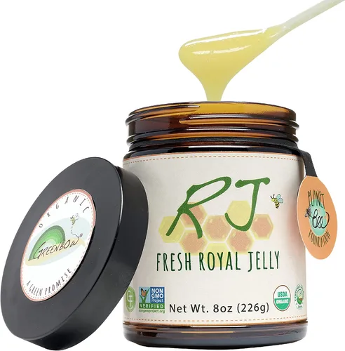 Greenbow Jalea real orgánica fresca, 100% certificada por USDA, sin OMG, Halal, certificada GMP, pura, sin gluten, una de las más empaquetadas en
