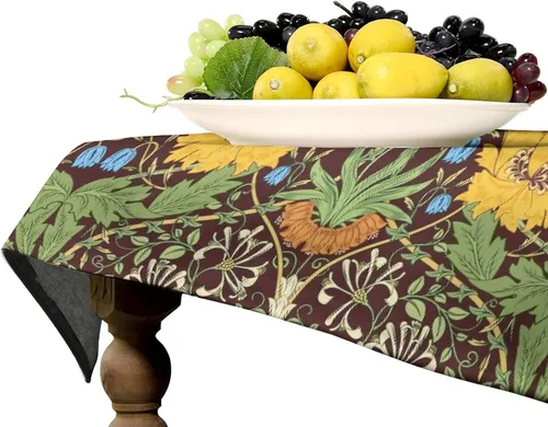 Miniatura 129 de Mantel Floral Retro de Pájaros, Diseño Original Bohemio William Morris Estampado Cubierta de Mesa para Hogar Picnic Fiesta Comedor Cocina William