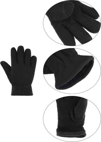 Miniatura 3 de SATINIOR 3 pares de guantes de invierno de forro polar para niños, guantes cálidos de dedos completos para niños, niñas, niños, suministros