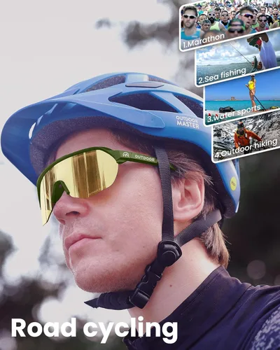Miniatura 7 de OutdoorMaster Hawk - Lentes de sol deportivos HD para hombres, mujeres y jóvenes, UV400 TR90 para béisbol y correr