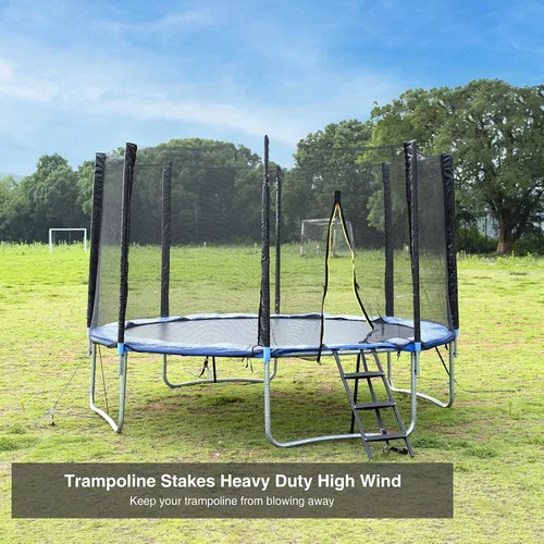 Miniatura 6 de Estacas para trampolín de acero galvanizado, fuerte y galvanizado, kit de anclaje de alto viento para trampolín, tiendas de campaña, anclajes