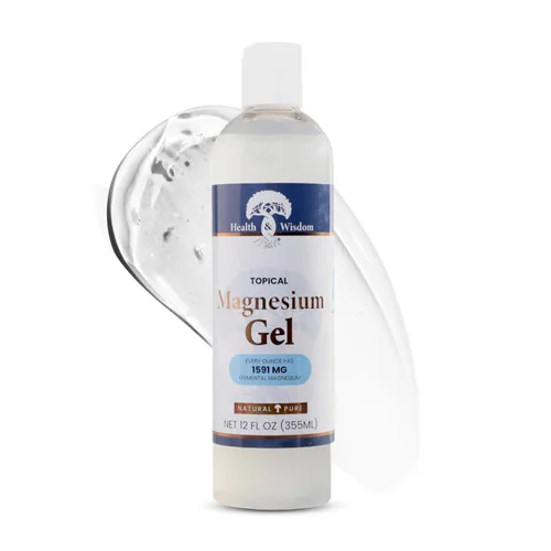Miniatura 9 de Health and Wisdom Gel de magnesio puro con extracto de algas marinas y aloe vera, alivio tópico muscular y articular, hidratante natural y pura
