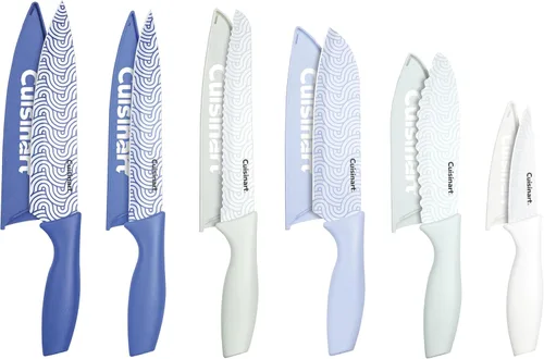Cuisinart Advantage Juego de Cuchillos de Cocina de 12 Piezas, Cuchillos de Acero Inoxidable con Revestimiento Antiadherente de Calidad Profesional
