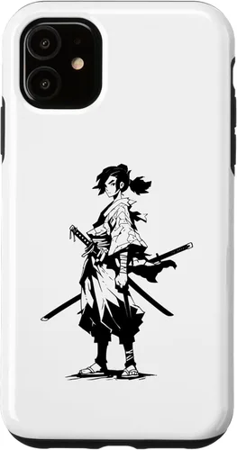 Funda gráfica japonesa para iPhone 11 Kawaii Manga Samurai Anime Ninja