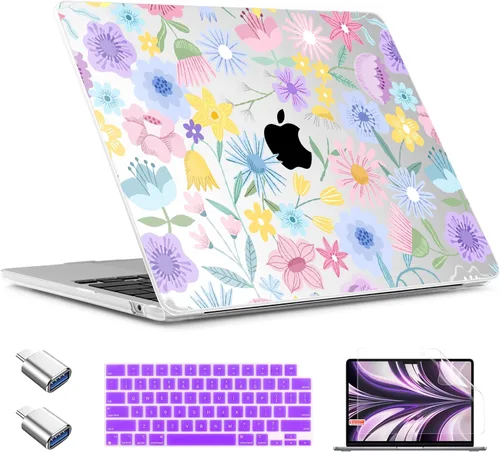 Miniatura 44 de TWOLSKOO Funda para MacBook Air de 15 pulgadas 2025 2024 2023 versión M4 A3241 M3 A3114 M2 A2941, carcasa rígida de plástico y protector