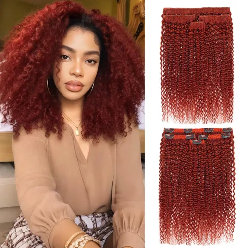 Miniatura 7 de 4 piezas de extensiones de cabello rizado afro con clip, 12 pulgadas 60g negro natural, encaje invisible sin costuras y espesor, 4B 4C clip
