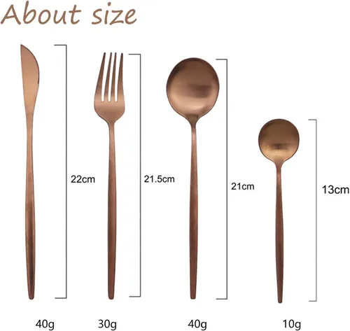 Miniatura 2 de JASHII Juego de cubiertos de acero inoxidable de 24 piezas, juego de cubiertos de servicio para 6, utensilios para cocina, aptos para lavavajillas