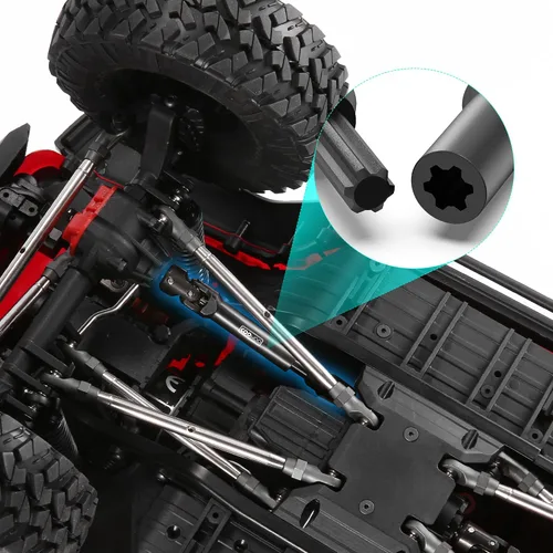 Miniatura 5 de Eje de transmisión RC de acero endurecido, pieza de actualización del eje de transmisión central de 4.409-6.417 in para camiones RC escala 1/10