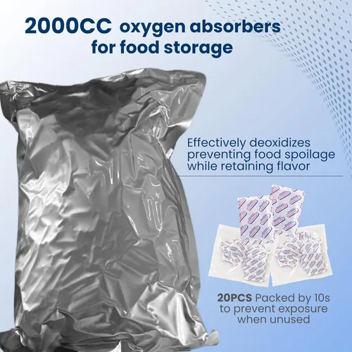 Miniatura 2 de Bolsas de Mylar de 5 galones para almacenamiento de alimentos con cremallera, 20 unidades de 0.551 in extra gruesas para almacenamiento a largo